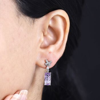 Rose De France Amethyst und Zirkon-Ohrringe - 5,58 ct.