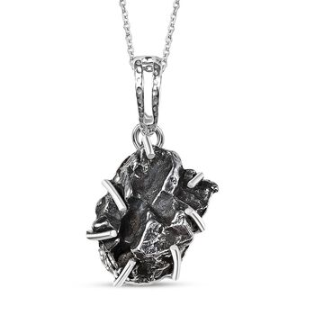 D'Joy Meteorit Anh&auml;nger mit 50cm Kette, 925 Silber rhodiniert - 30 ct.