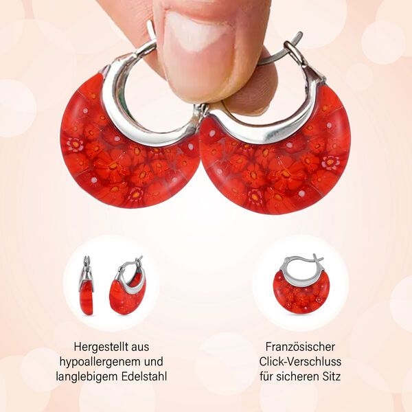 4er-Set Huggie-Ohrringe im Murano-Stil image number 32