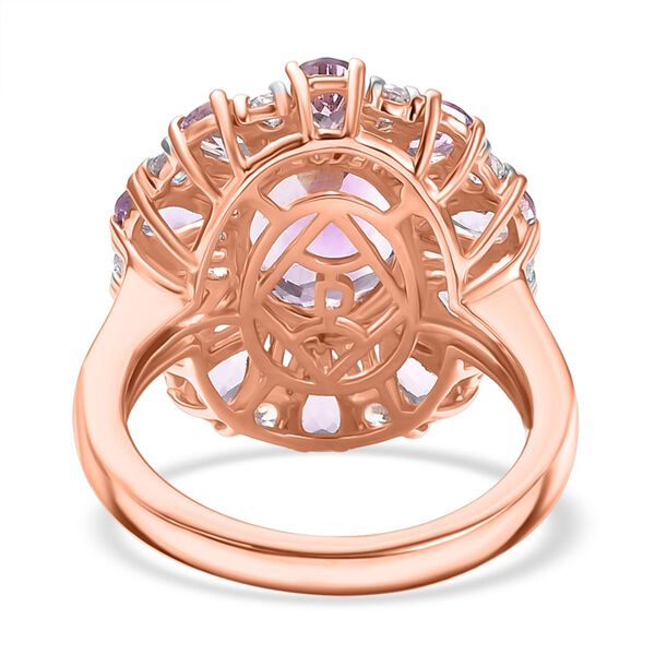 D'Joy AAA Rose De France Amethyst Ring 925 Silber 750 Ros&eacute;gold Vermeil (Gr&ouml;&szlig;e 21.00) ca. 5,55 ct image number 6