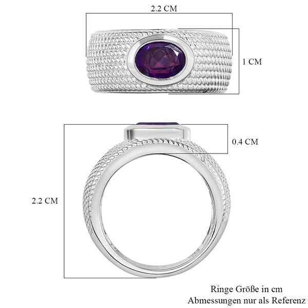 Afrikanischer Amethyst-Solit&auml;r-Ring in Silberton, 0,94 ct. image number 7