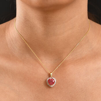 D'Joy Labor Padparadscha Saphir und Diamant Anh&auml;nger mit 50cm Kette - 5,20 ct.
