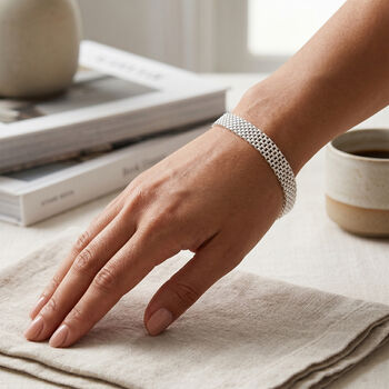 Italienisches Bismark-Kettenarmband in 925 Silber, 19cm