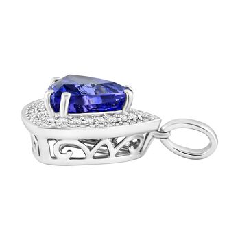 RHAPSODY AAAA Tansanit und VS Diamant Anh&auml;nger in 950 Platin - 3,16 ct.