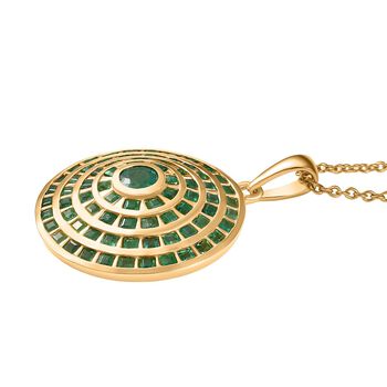 AA Kagem Sambischer Smaragd Schmuckset 925 Silber 750 Gelbgold Vermeil (10-15 Werktage Lieferzeit) ca. 3,45 ct.