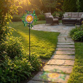 Solar Spinner Lampe mit LED Licht, 140cm, Mehrfarbig