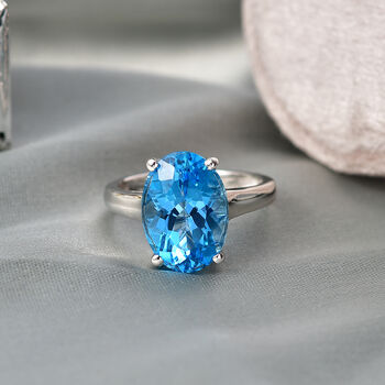 D'Joy AAA Schweizer Blautopas Ring - 6,85 ct.