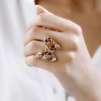 GP Trionfo Kollektion - mehrfarbiger Turmalin, Zirkon und blauer Saphir-Ring - 4,26 ct.