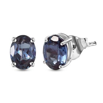 Luxuriant - AAA Lab Grown Alexandrit Ohrringe, AGI zertifiziert und gepr&uuml;ft, 417 Wei&szlig; Gold ca. 2.56 ct
