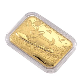999er Goldfolie mit Hundmotiv, 10mg, 3,1x4,5cm