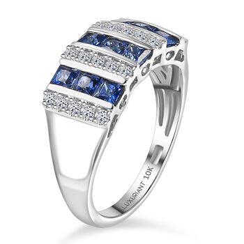 Luxuriant - AAA Ceylon-Saphir, Lab Grown Diamant Ring 417 Gold (Gr&ouml;&szlig;e 20.00) ca. 1.40 ct