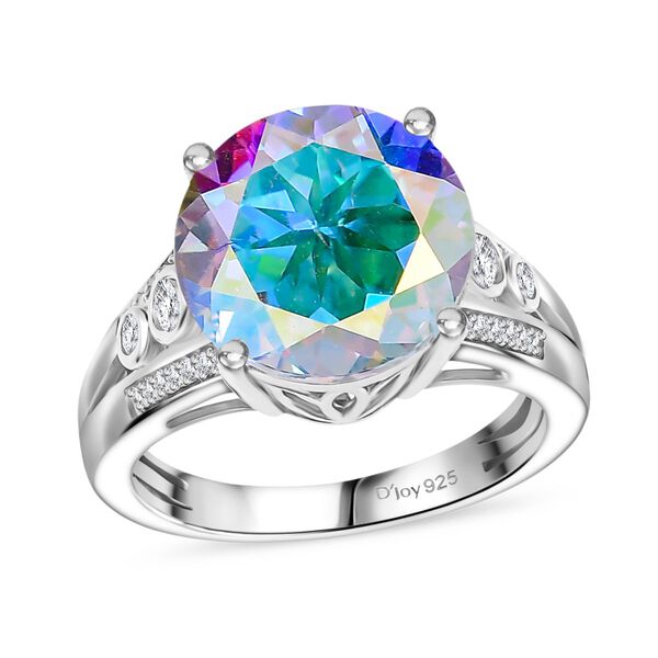 D'Joy Merkur mystischer Topas, Wei&szlig;er Zirkon Ring 925 Silber rhodiniert (Gr&ouml;&szlig;e 20.00) ca. 7,70 ct image number 3