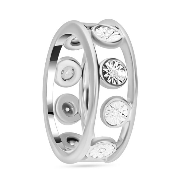 2er-Set- Diamant Ring, 925 Silber platiniert - 0,09 ct. image number 2