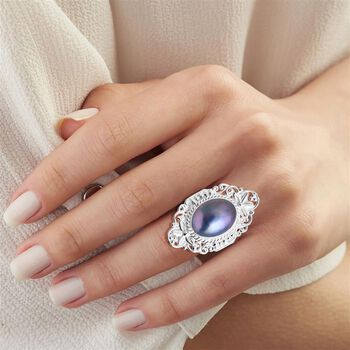 D'Joy Royal Bali - Blauer Mabe Perle Ring