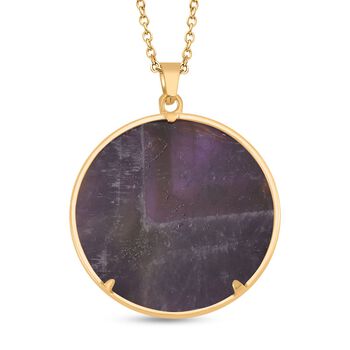 Afrikanischer Amethyst Schmuckset Eisen Gelbes Gold, Legierung Gelbes Gold, Edelstahl IP-Gelbbeschichtung ca. 75.00 ct