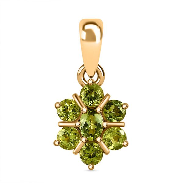 Nat&uuml;rlicher AA Calabar-Turmalin Anh&auml;nger, 925 Silber Gelbgold Vermeil ca. 0.89 ct