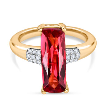 D'Joy Labor Padparadscha Saphir und Zirkon Ring - 5 ct.
