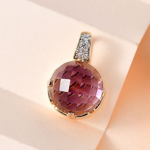 AA afrikanischer Amethyst und Zirkon-Anh&auml;nger - 11,09 ct. image number 1