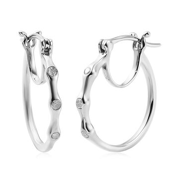 Diamant Creolen in Silber