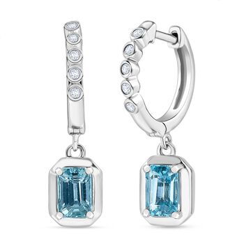 D'Joy AAA blaue und wei&szlig;e Zirkon Ohrringe - 2,61 ct.