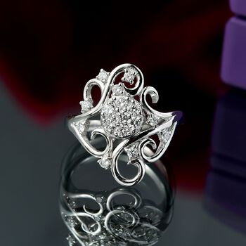 LUXURIANT DIAMOND - Lab Grown Diamant SI-GH SGL zertifiziert Ring 925 Silber rhodiniert (Gr&ouml;&szlig;e 17.00) ca. 0.50 ct