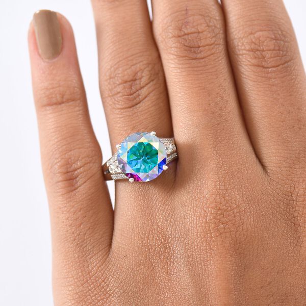 D'Joy Merkur mystischer Topas, Wei&szlig;er Zirkon Ring 925 Silber rhodiniert (Gr&ouml;&szlig;e 20.00) ca. 7,70 ct image number 2