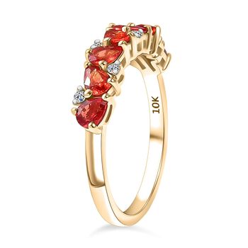 LUXURIANT AAA Orange Saphir und Labor Diamant Ring in 417 Gelbgold - 1,81 ct.