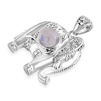 D'Joy Premium Regenbogen Mondstein Anh&auml;nger 925 Silber ca. 2.98 ct
