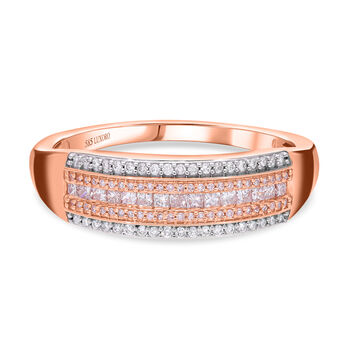 Rosa und wei&szlig;er SGL zertifizierter I1-I2 Diamant-Ring - 0,50 ct.