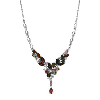 Multi Turmalin und Zirkon 45cm Halskette - 5,47 ct.