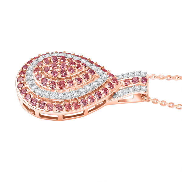 D'Joy AAA Padparadscha Saphir und Zirkon Ohrringe und Anh&auml;nger mit 50cm Kette image number 4