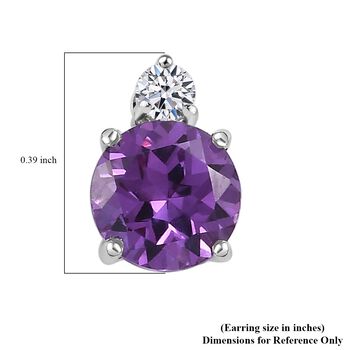 AAA Lab Grown Farbwechsel-Saphir, Lab Grown Diamant Ohrringe 417 Gold ca. 3.15 ct
