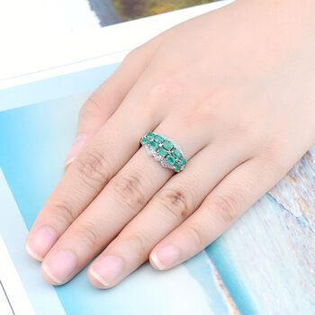 AAA Kagem sambischer Smaragd und Zirkon-Ring - 1,72 ct.