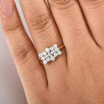 LUXURIANT DIAMOND - Lab Grown Diamant VS-EF SGL zertifiziert Ring 375 Gold (Gr&ouml;&szlig;e 18.00) ca. 1.00 ct