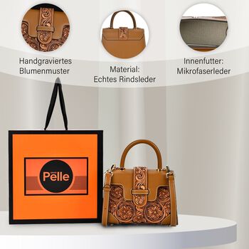 Grand Pelle  - Echtleder Handtasche, braun