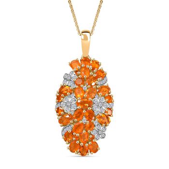 D'Joy AAA Blaze Feueropal Anh&auml;nger mit 50cm Kette - 3,35 ct.