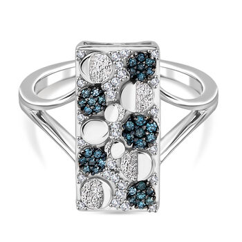 GP Italienische Garten Kollektion - Kanchanaburi Blauer Saphir, Blauer Diamant Ring 925 Silber rhodiniert (Gr&ouml;&szlig;e 18.00) ca. 0.25 ct