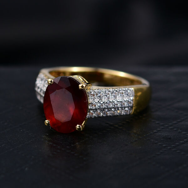 D'Joy AAA Hessonit Granat und Zirkon Ring und Anh&auml;nger mit 50cm Kette image number 9