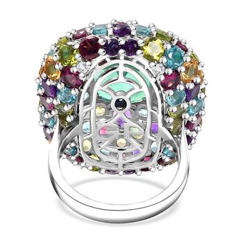 GP Italian Garden Kollektion - AA Pfau Triplett Quarz und Multi-Edelstein-Ring - 20,23 ct.