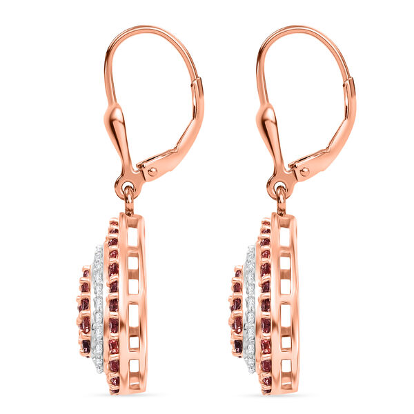 D'Joy AAA Padparadscha Saphir und Zirkon Ohrringe und Anh&auml;nger mit 50cm Kette image number 6