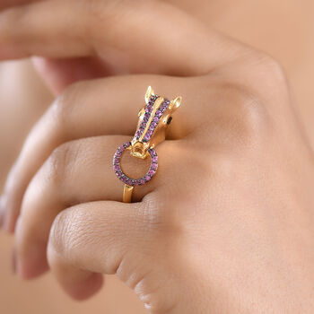 GP Trionfo Kollektion- Rhodolith Granat, schwarzer Spinell und blauer Saphir Ring - 0,72 ct.