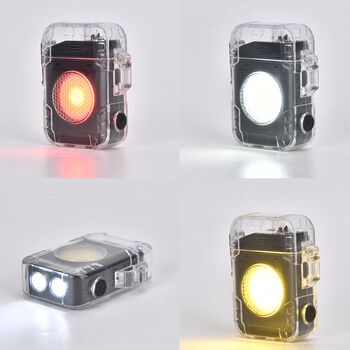 ARC Ignition Kompakte LED Lampe, 3 Farbmodi plus Blitz, Bewegungssperrtaste, 400 Lumen, Speicher per USB C aufladbar, 11.5 x 9.5 x 4 cm, Schwarz