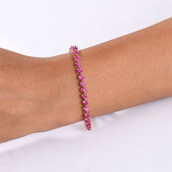 LUXURIANT AAA Labor Rosa Saphir 20cm Armband - 15,18 ct.