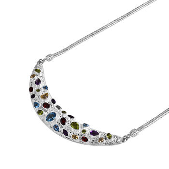 D'Joy Royal Bali Schweizer Blautopas, Peridot Halskette ca. 45 cm 925 Silber ca. 10.06 ct