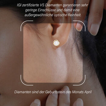IGI zertifizierte VS Diamant Ohrringe in 585 Gold - 0,50 ct.