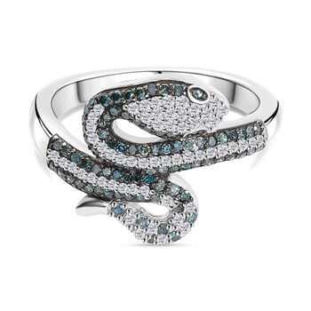 GP Trionfo Kollektion-Blauer Diamant, Kanchanaburi Blauer Saphir Ring 925 Silber rhodiniert (Gr&ouml;&szlig;e 18.00) ca. 0.50 ct