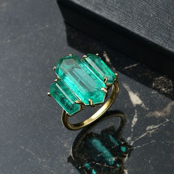 D&rsquo;Joy Smaragd Triplett Quarz Ring - 11,11 ct. image number 1