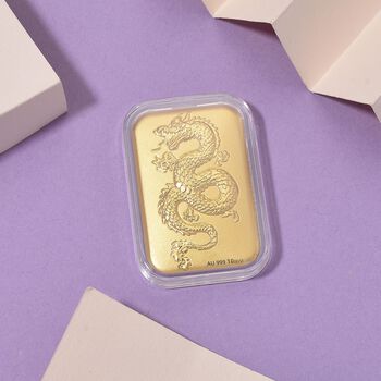 999er Goldfolie mit Drachenmotiv, 10mg, 3,1x4,5cm