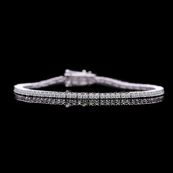 LUXURIANT SGL zertifiziertes VS-EF Labor Diamant Armband in 585 Wei&szlig;gold, 19 cm - 5 ct.