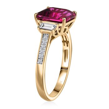 Luxuriant - AAA Lab Grown Bixbit, Lab Grown Diamant VS-EF AGI zertifiziert und gepr&uuml;ft Ring 417 Gelbgold (Gr&ouml;&szlig;e 20.00) ca. 4.59 ct